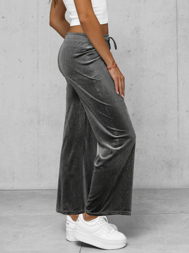 Grafitiniai moteriškos veliūrinis kelnės OZONEE JS/92K519/10