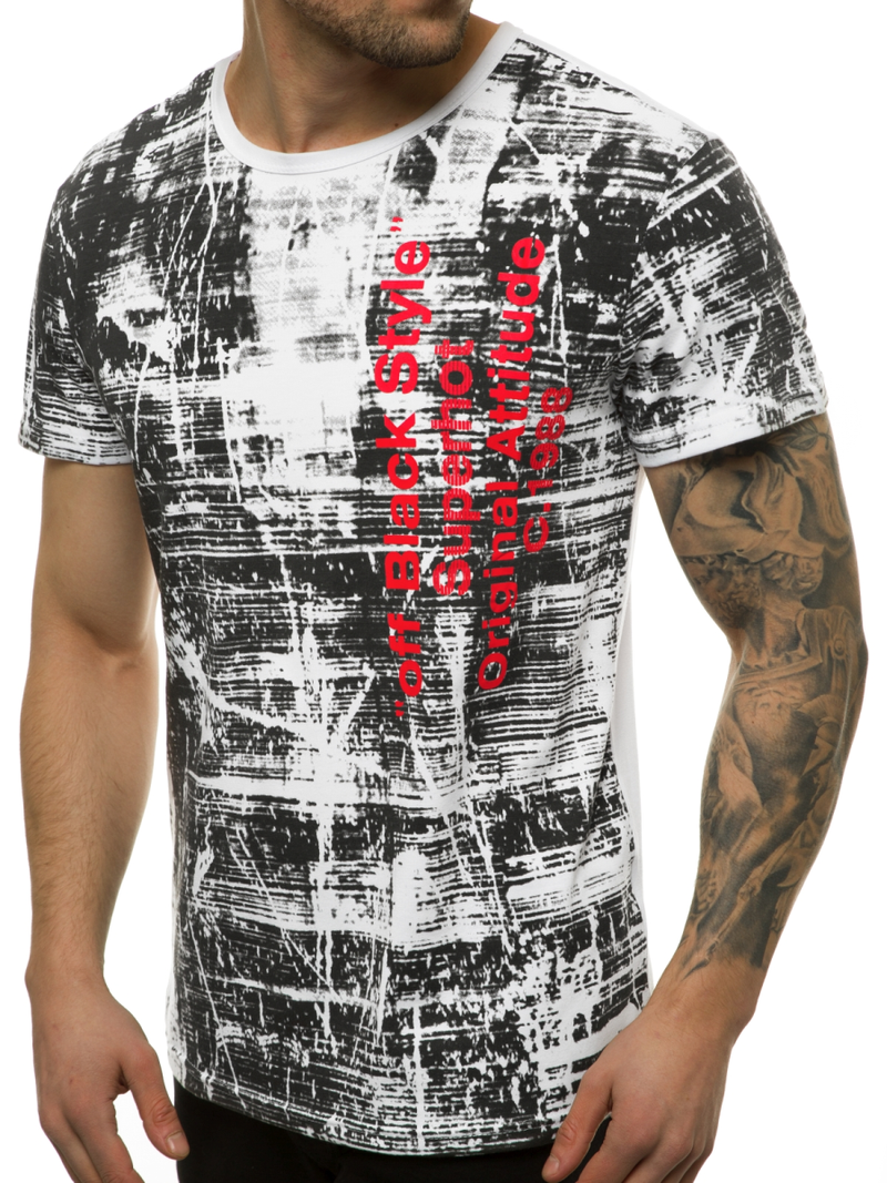 Balti vyriški marškinėliai OZONEE JS/SS10920