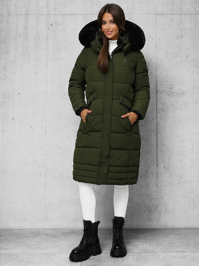 Rusvai žalsva moteriška striukė OZONEE O/W377