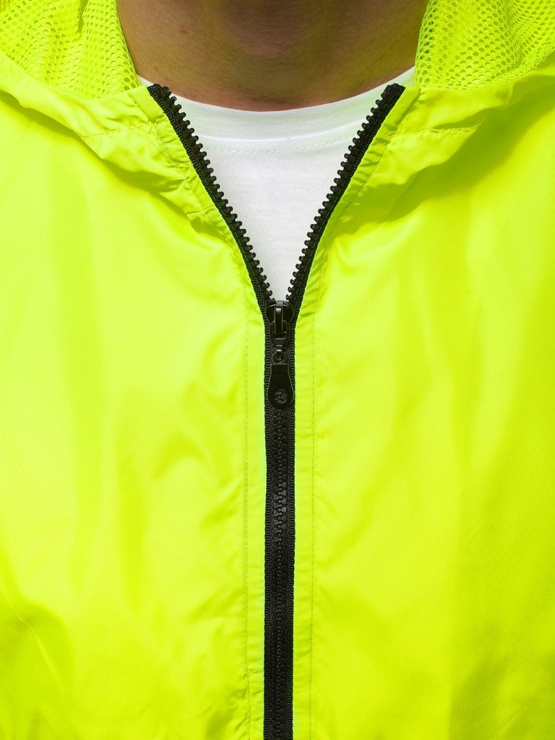 Pereinamojo laikotarpio geltonai-neoninis vyriška striukė OZONEE MACH/5001K