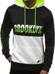 Juodai-Baltas vyriškas džemperis su gobtuvu OZONEE JS/DD20127