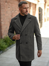 Grafitinis vyriškas paltas OZONEE JS/11Z8269