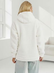 Baltas moteriškas džemperis su gobtuvu OZONEE JS/HH192/1