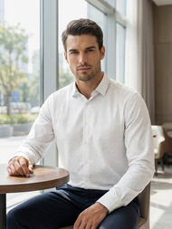 Balti vyriški marškiniai OZONEE V/V185Z