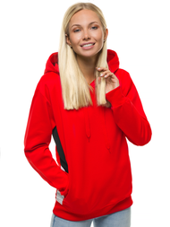 Raudona moteriškas džemperis su gobtuvu OZONEE JS/JK88125/18