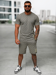 Tamsiai-pilkas vyriškas trumpas sportinio kostiumo komplektas OZONEE O/QQ1608AB