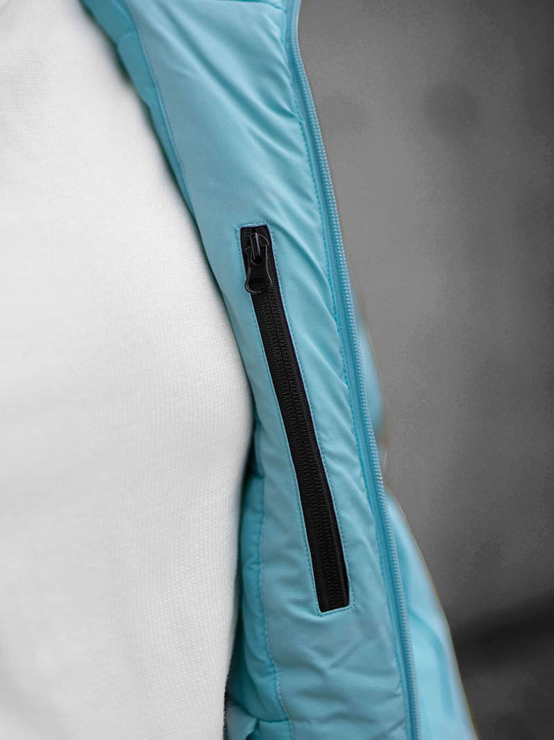 Šviesiai-mėlyna moteriška žieminė striukė OZONEE JS/HH012/41Z