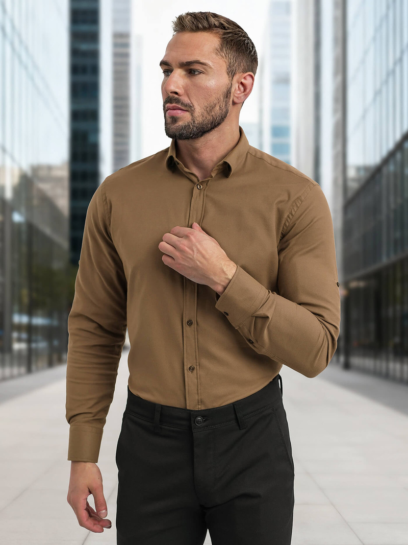 Ruda vyriški marškiniai OZONEE V/V187