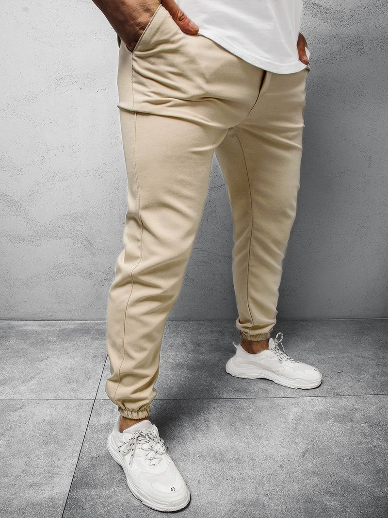 Smėlinės vyriškos chino jogger kelnės OZONEE DJ/5539