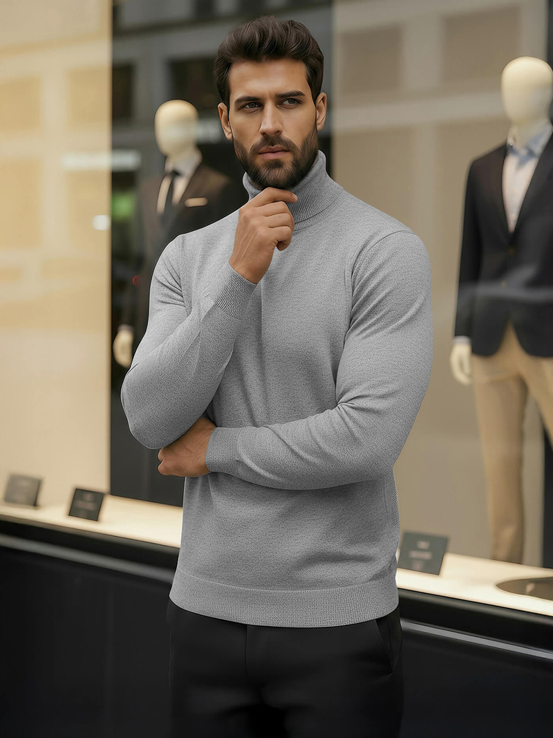 Pilkas vyriškas megztinis OZONEE V/V24504