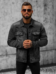 Juoda vyriška džinso striukė OZONEE NB/MJ506NZ