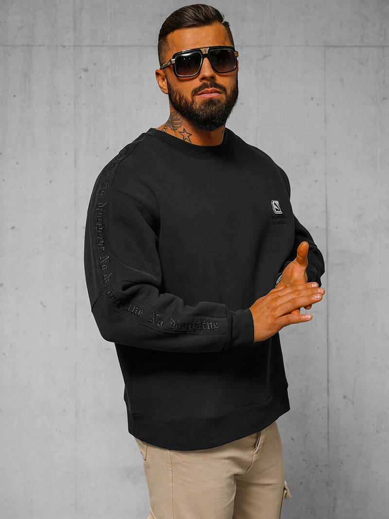 Juodas džemperis OZONEE O/SWE23049Z