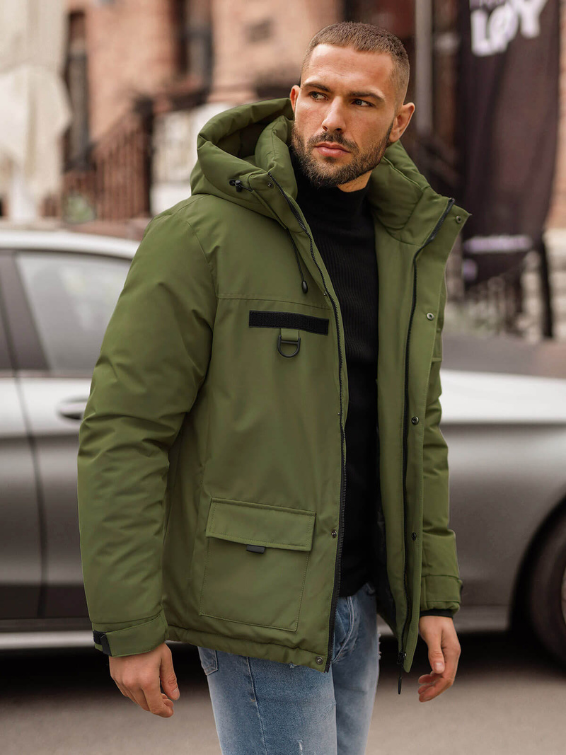 Rusvai žalsva vyriška žieminė striukė OZONEE JS/31M5018Z