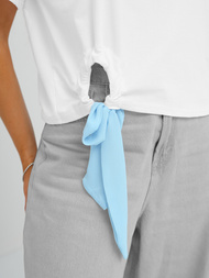 Baltai-mėlynas moteriški marškinėliai OZONEE JS/RJ77247