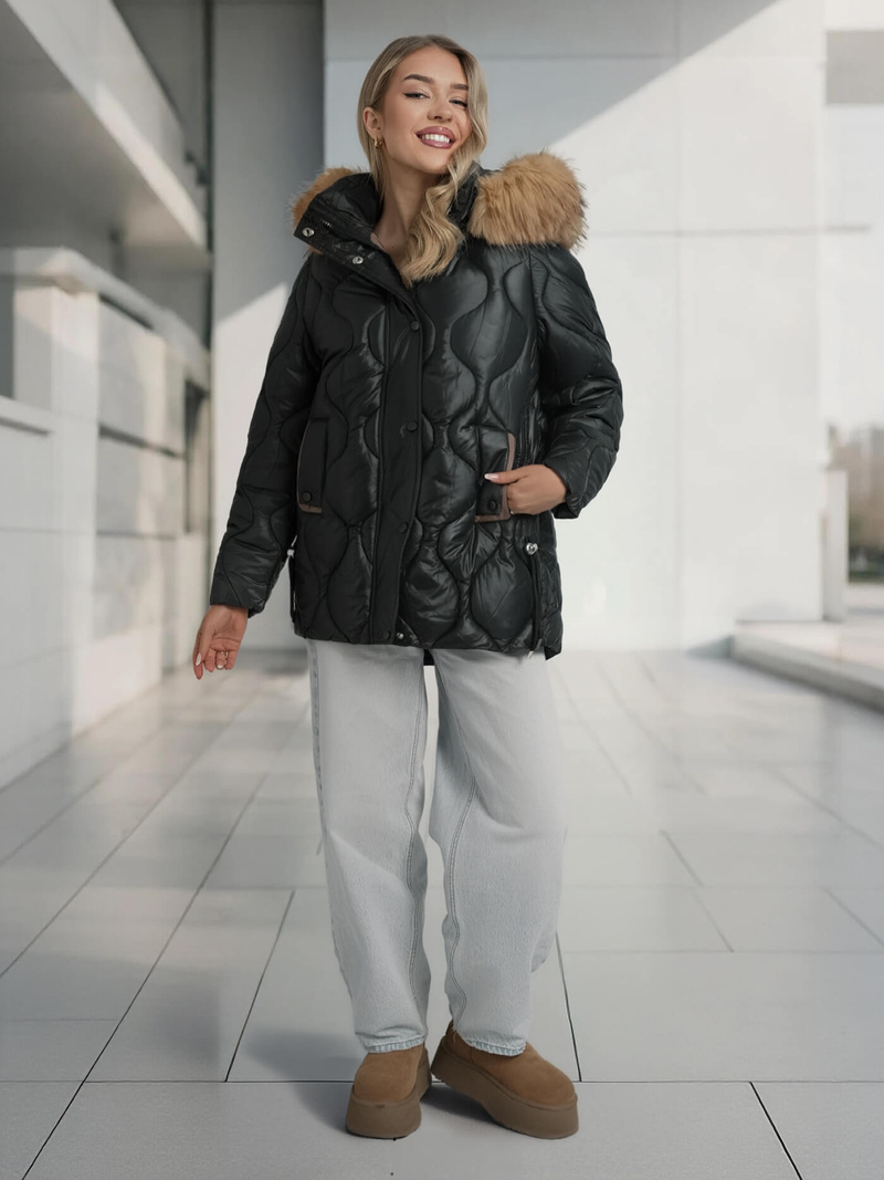 Juoda moteriška striukė OZONEE O/5M3226/392Z