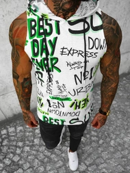 Baltai-žali vyriški berankoviai marškinėliai OZONEE O/BL303Z