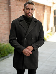 Juodas vyriškas paltas OZONEE JS/11Z8269