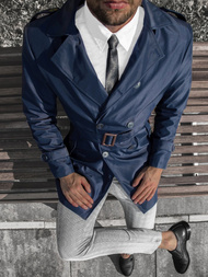 Granatinis vyriškas paltas OZONEE DJ/5622