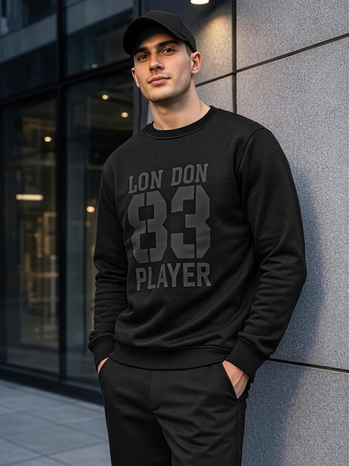 Juodas vyriškas džemperis OZONEE JS/8B1976/3