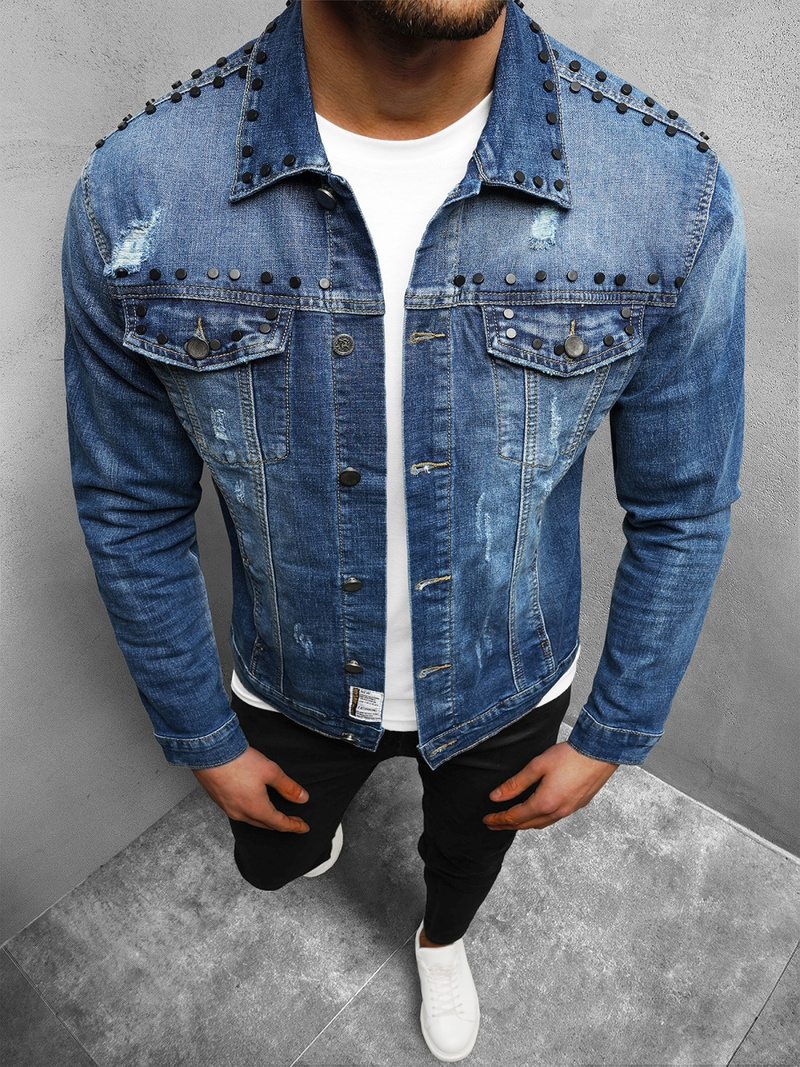 Mėlyna vyriška džinso striukė OZONEE NB/MJ504B