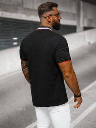 Juodi vyriški polo marškinėliai OZONEE O/DA719