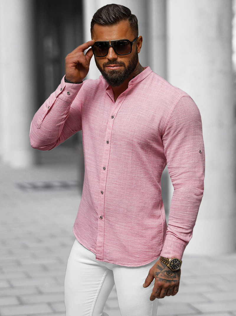 Rožinė vyriški marškiniai OZONEE O/V81