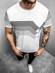 Balti vyriški marškinėliai OZONEE JS/KS2058Z