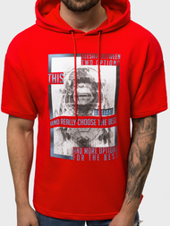 Raudona vyriškas džemperis su gobtuvu OZONEE B/20402010