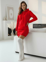 Raudonas moteriškas džemperis su gobtuvu OZONEE JS/YS10003/18Z