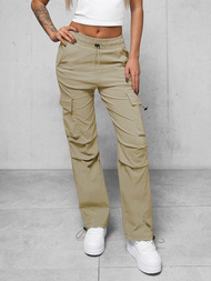 Smėlio spalvos moteriškos kelnės OZONEE O/TT00375/1