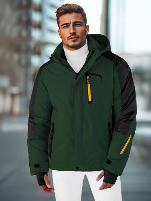 Tamsiai-žalia vyriška žieminė striukė OZONEE JS/91M9905/136Z