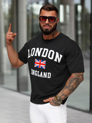 Juodi vyriški marškinėliai OZONEE JS/8B1373/3