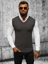 Grafitinis vyriškas megztinis OZONEE NB/MM6005/3Z