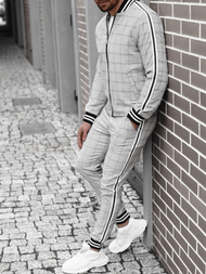 Pilkas vyriškas kostiumas - striukė ir chino kelnės OZONEE DJ/5546