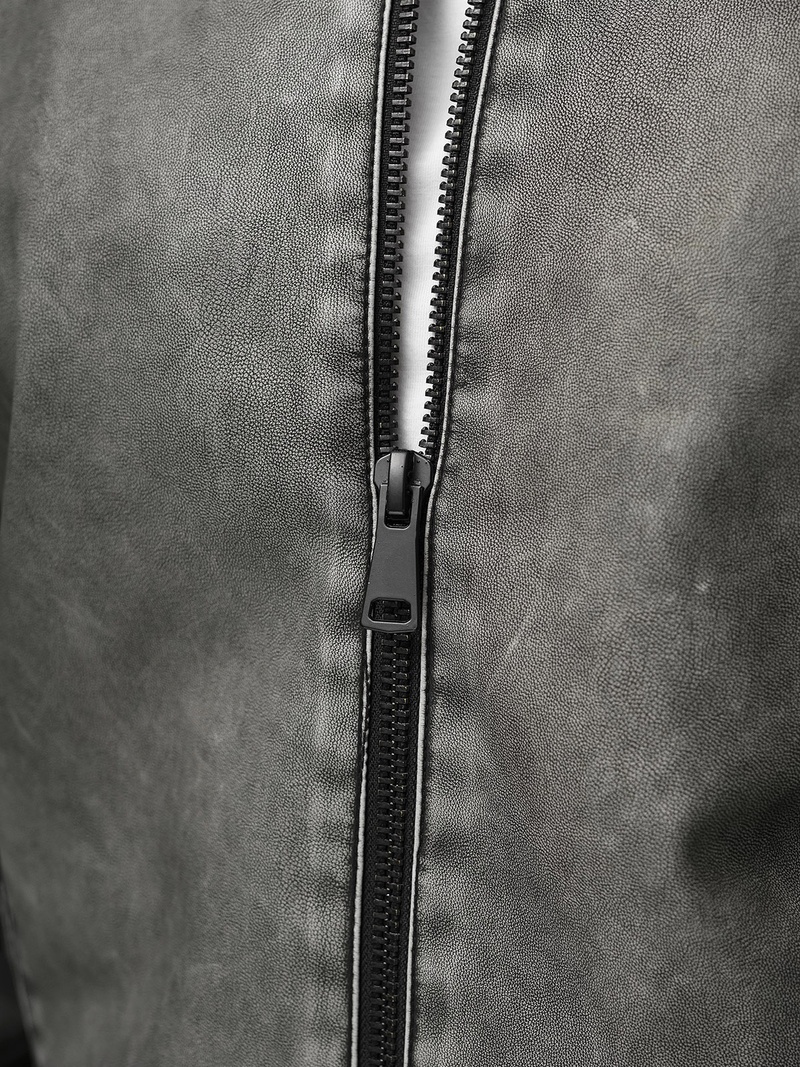 Grafitinis vyriška odinė striukė OZONEE JS/11Z8107