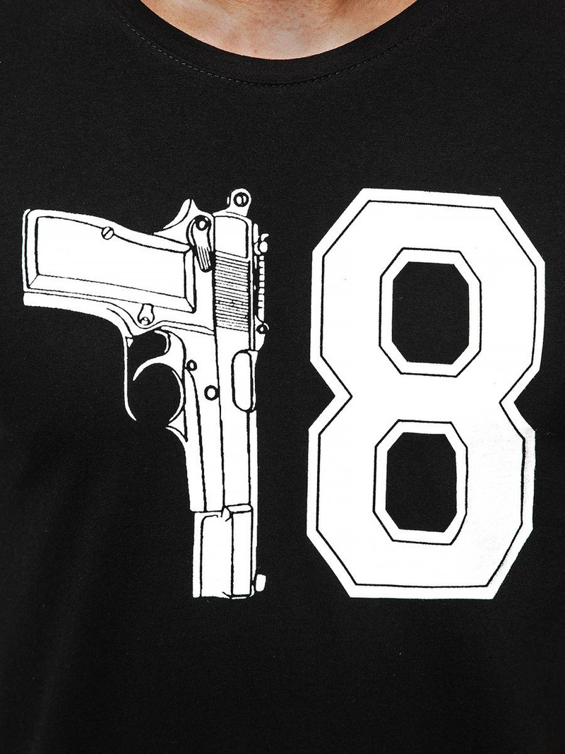 Juodi vyriški marškinėliai OZONEE O/1174Z