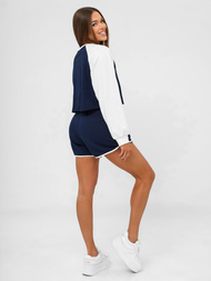 Granatinė-baltas moteriškas sportinis dviejų dalių kostiumas OZONEE JS/M58631AB