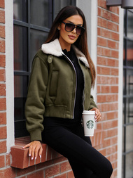 Rusvai žalsva moteriška striukė OZONEE O/81326