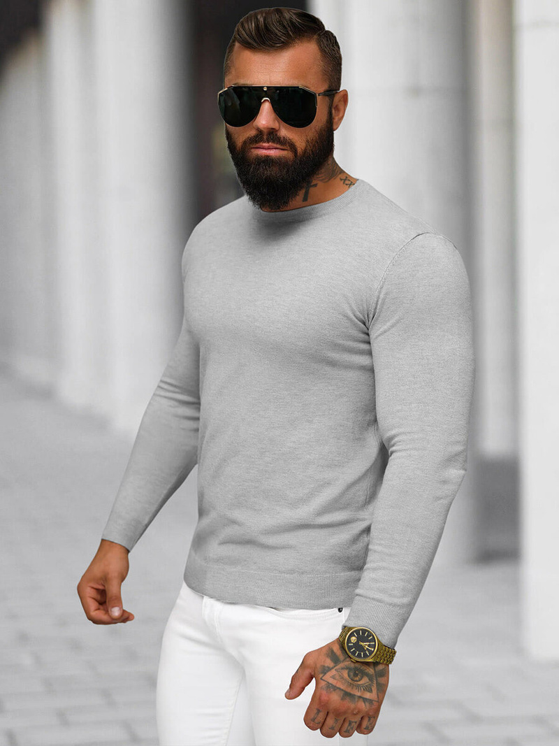 Pilkas vyriškas megztinis OZONEE NB/MMB602/2Z