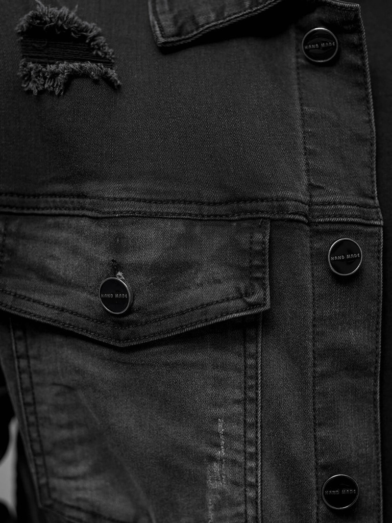 Juoda vyriška džinso striukė OZONEE NB/MJ506NZ