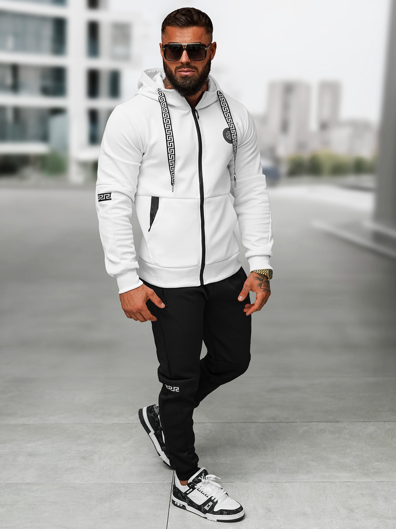 Baltai-juodas vyriškas sportinis kostiumas OZONEE O/LN11887