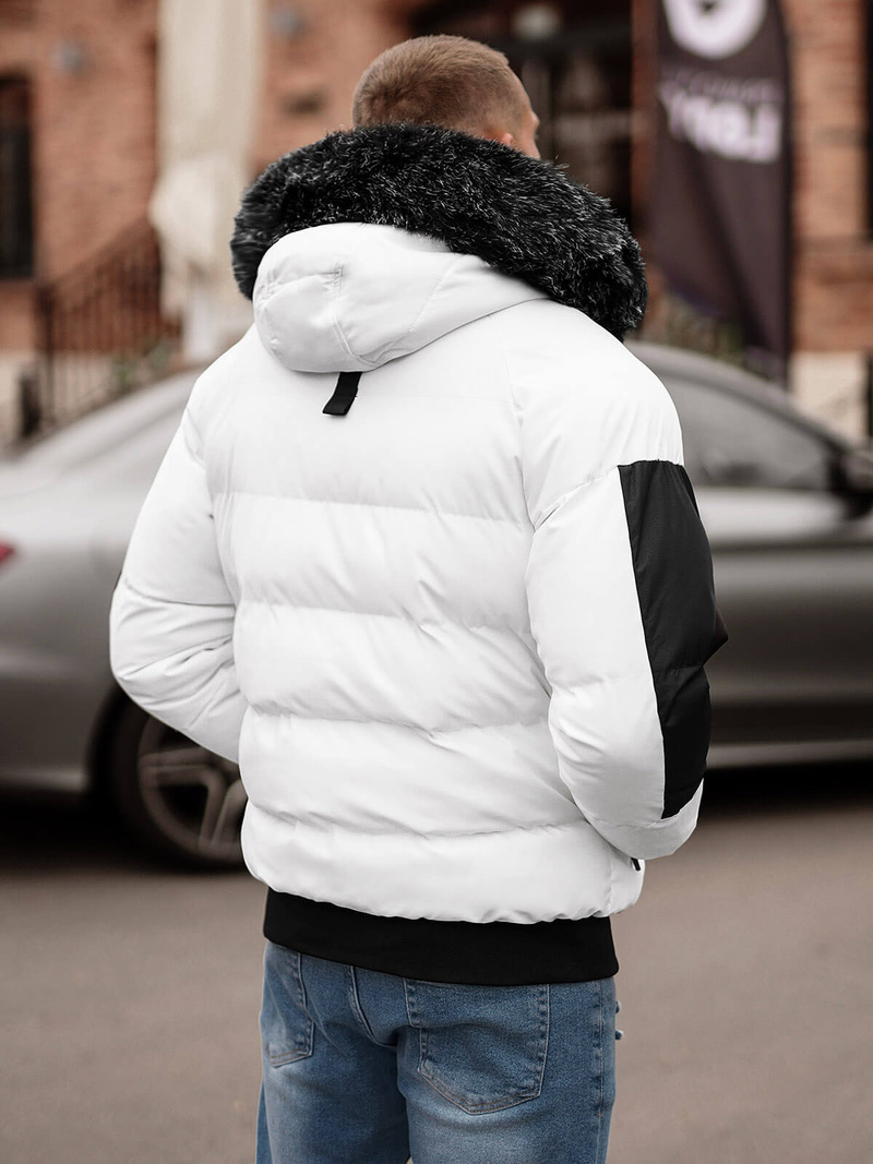 Balta vyriška žieminė striukė OZONEE O/M798Z