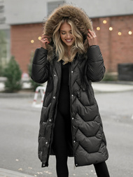 Juoda moteriška žieminė striukė OZONEE O/5M3229/392Z