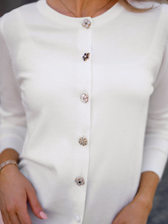 Baltas moteriškas megztinis OZONEE JS/53B5210/1