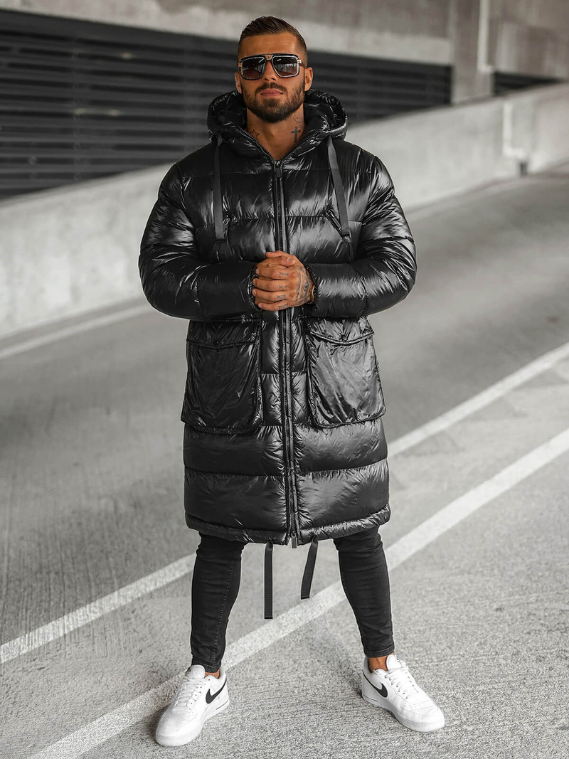 Juodas vyriška žieminė striukė OZONEE O/M3205Z