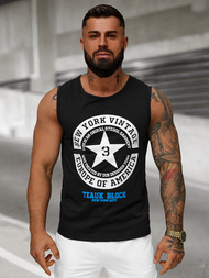 Juodi vyriški berankoviai marškinėliai OZONEE JS/8B1721/3Z