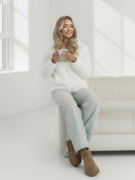 Baltas moteriškas džemperis su gobtuvu OZONEE JS/HH007/1