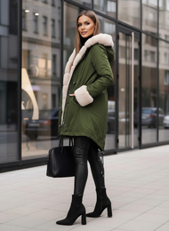 Žalia moteriška žieminė striukė OZONEE JS/M763/136Z