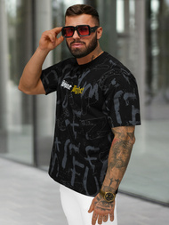 Juodi vyriški marškinėliai OZONEE O/YN2/621