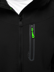 Juodai-Žalia vyriška softshelte striukė OZONEE GE/12269Z